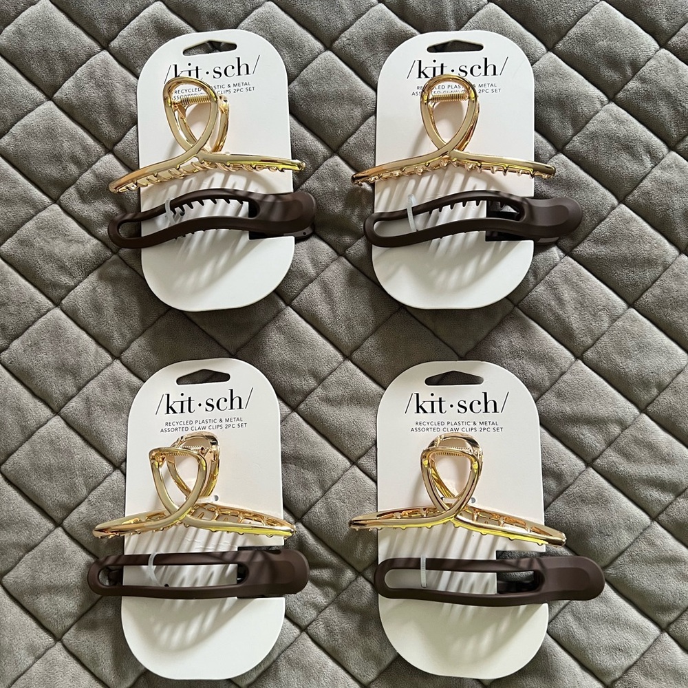 Kitsch Gold and Brown Hair Clips